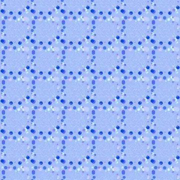 Seamless blue geometric pattern of small, large circles and bubbles. Blue cell Stock Illustration