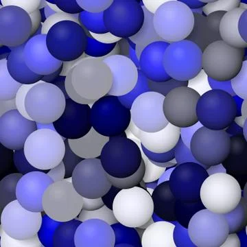 Seamless blue gray white pattern of rendered glass balls Stock Illustration