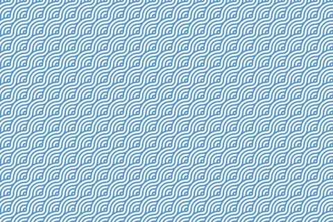 Seamless blue japanese waves pattern vector illustration 库存插图