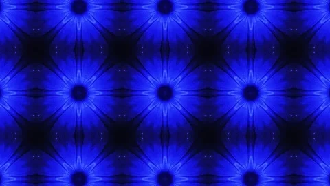 Seamless blue kaleidoscope pattern with symmetrical geometric shapes Stock Footage 328449305