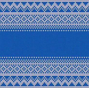 Seamless blue knitting background Stock Illustration
