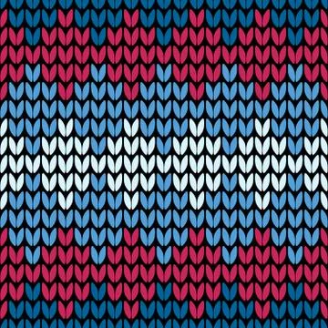 Seamless blue knitting pattern Stock Illustration