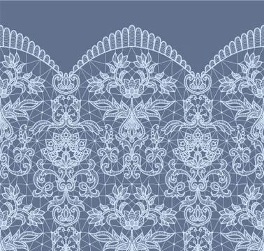 Seamless blue lace Illustrazione stock