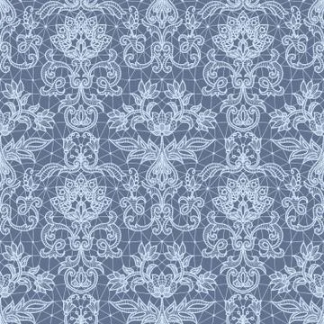 Seamless blue lace Stock Illustration