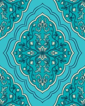 Seamless blue ornament. Stock Illustration