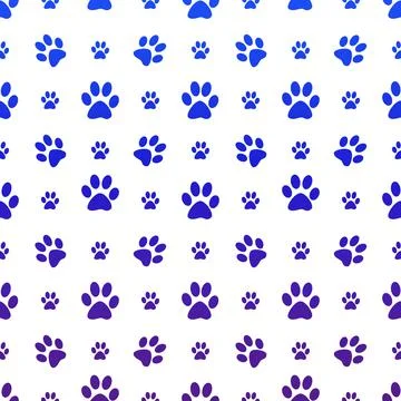 Seamless blue pattern with cat or dog,kitten or puppy footprints. Stock Illustration