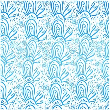 Seamless blue pattern curl mount as stylized snail Stock Illustration