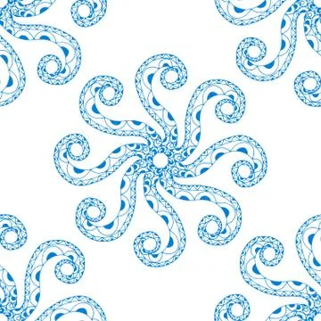 Seamless blue pattern Illustrazione stock