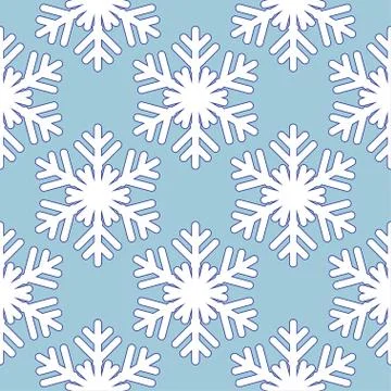 Seamless blue pattern with snowflakes Stock Illustration