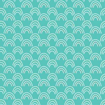 Seamless blue pattern with waves Stock Illustration