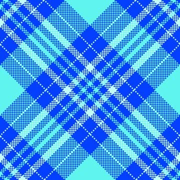 A seamless blue pixel plaid design offering a modern twist on classic tarta.. イラスト素材