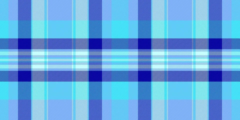 This seamless blue plaid pattern features a timeless tartan design with vibra Illustrazione stock