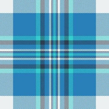 A seamless blue plaid pattern featuring a classic herringbone texture. This s Stock Illustration