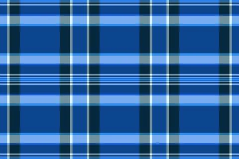 A seamless blue plaid pattern featuring a classic tartan grid design. This ve イラスト素材