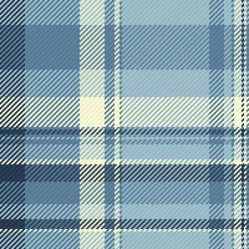 A seamless blue plaid textile pattern featuring woven diagonal lines evokes a Stock Illustration