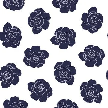 Seamless blue rose pattern Stock Illustration