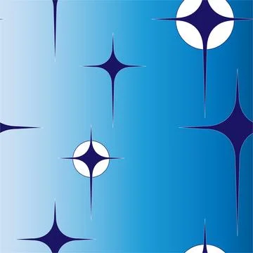 Seamless, blue, simple repeating pattern in stars Stock Illustration