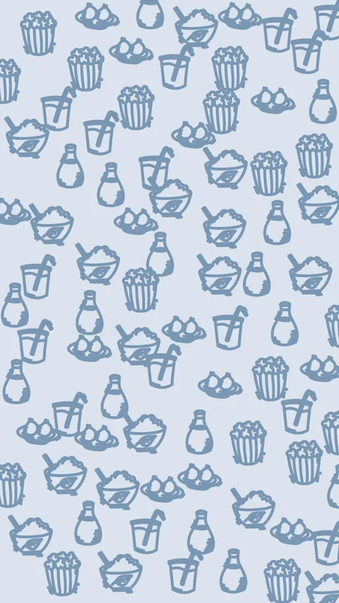 Seamless blue snack pattern with popcorn ice cream cones soda bottles video Видео 330678284