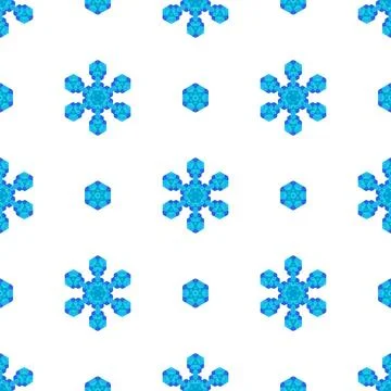 Seamless Blue Snowflake Pattern Seamless Blue Snowflake Pattern. Geometric... 스톡 사진