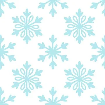 Seamless blue snowflake pattern for winter background design Stock Illustration