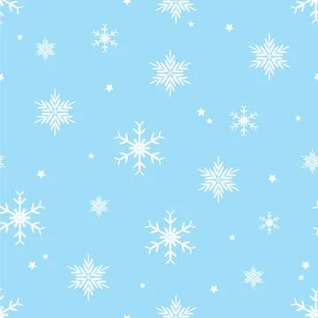 Seamless blue snowflakes pattern illustration Stock Illustration
