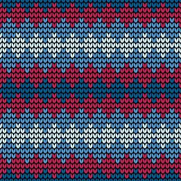 Seamless blue squares knitting Stock Illustration