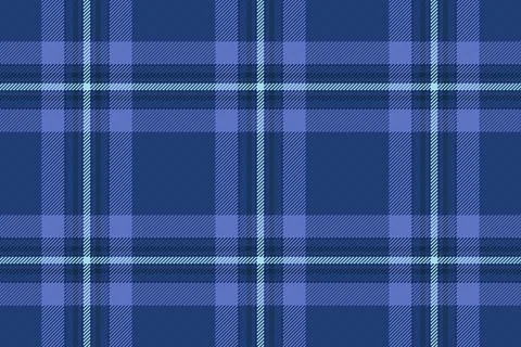 A seamless blue tartan pattern featuring classic plaid lines. This stylish te Stock Illustration
