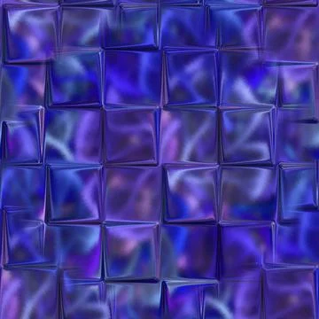 Seamless blue texture with protruding cubes.  Stock Illustration