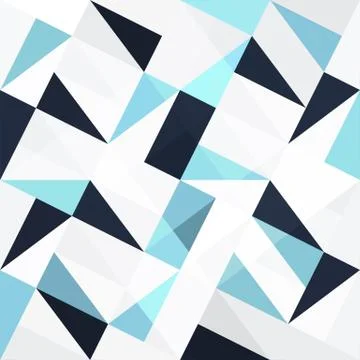 Seamless blue triangles abstract background Stock Illustration