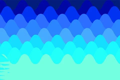 Seamless blue wave pattern with smooth flowing lines inspired by summer wat.. 스톡 일러스트