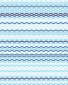Seamless blue wavy lines simple pattern Stock Illustration