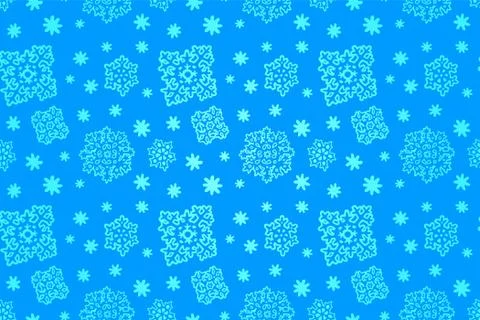 Seamless blue winter pattern with snowflakes Stock Illustration