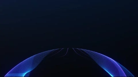Seamless blue wireframe arc loop on dark background for futuristic data, AI.. Stock Footage 340331925