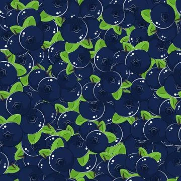 Seamless Blueberries Pattern Stock Illustration