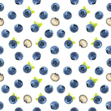 Seamless blueberry pattern Stockfoto's