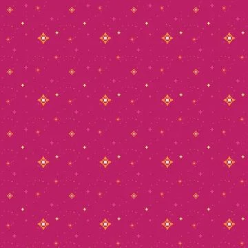 Seamless boho pattern with stars on a pink background, astrology. Magic cosmi Illustrazione stock