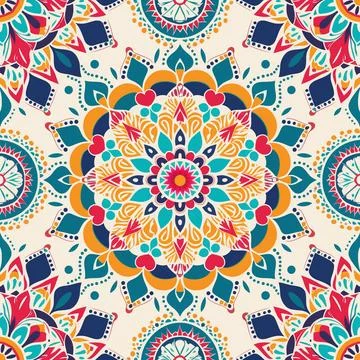 Seamless boho style pattern Stock Photos