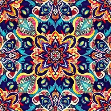 Seamless boho style pattern Stock Photos