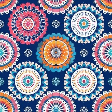 Seamless boho style pattern Stock Photos