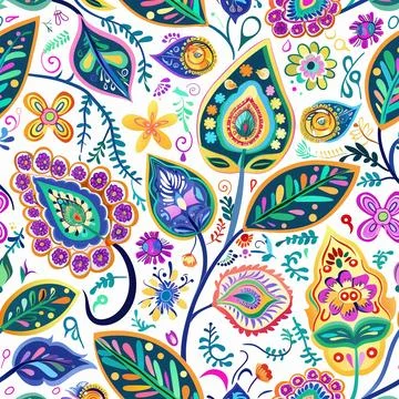 Seamless boho style pattern Stock Photos