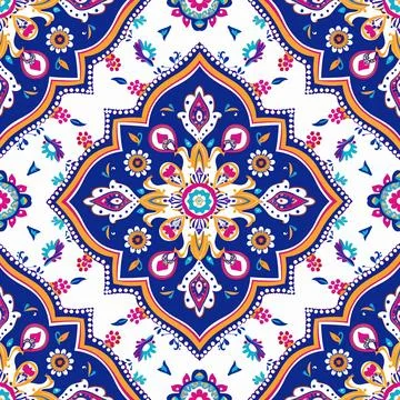 Seamless boho style pattern Stock Photos