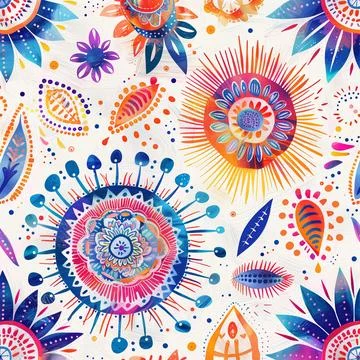 Seamless boho style pattern Stock Photos