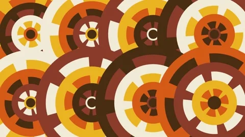 Seamless Bold Retro 70s Concentric Circles Harmonic Target Loop Stock Footage 346647591