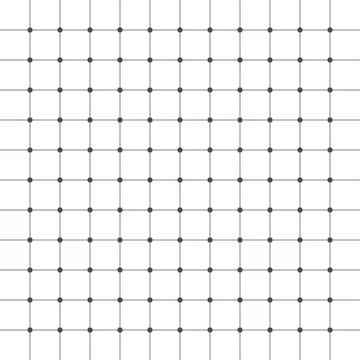 Seamless bold square grid pattern with dot nodes. Stock Illustration