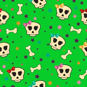 Seamless with bones and skull glamorous Stock-Illustration
