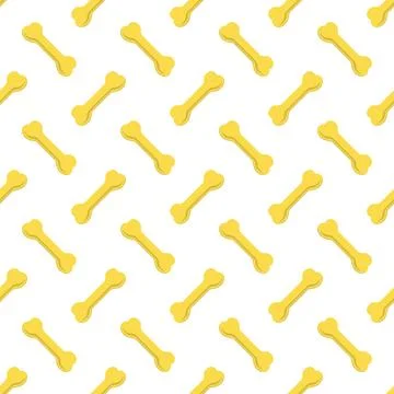 Seamless Bones for Dog Pattern Set of Yellow Bones Isolated on White Backg... Stock Photos