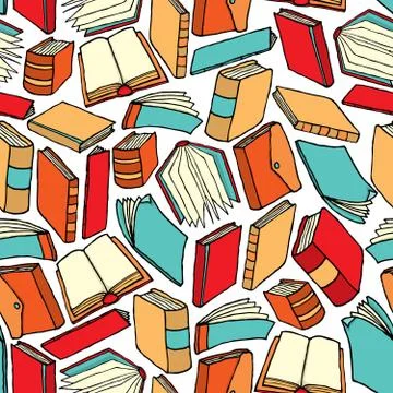 Seamless book pattern / background wallpaper Stock Illustration
