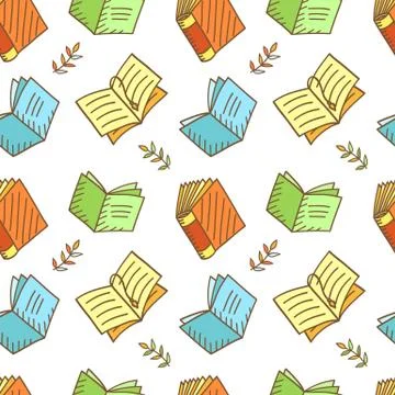 Seamless Book Pattern Stock Illustration