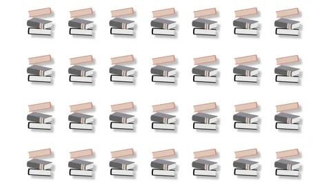 Seamless book pattern on white background in 4k video. Stock Footage 147435610