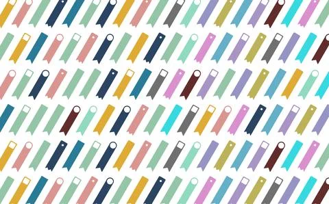 Seamless bookmark pattern with colorful ribbon page markers Stock Illustration
